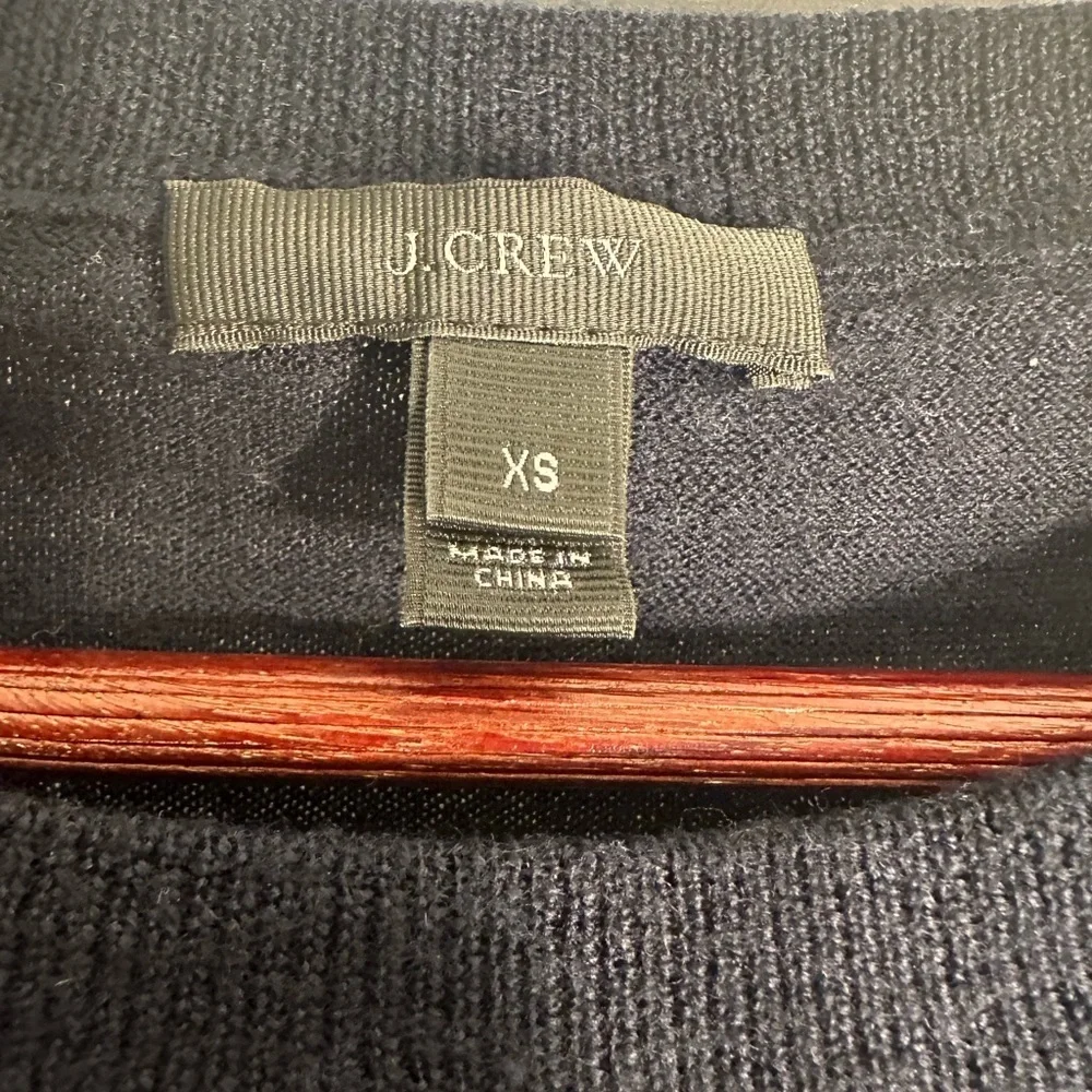 J.Crew navy crew neck sweater with 3/4 sleeves